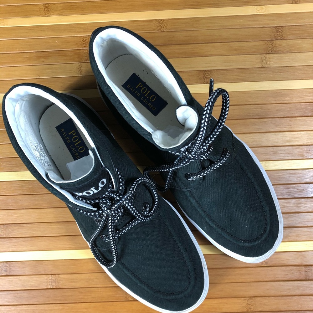 POLO • Black Sneakers Shoes • EUC • Must see • 9D